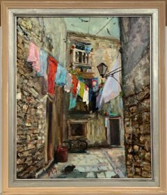 Croatian courtyard (the painting has found an owner)