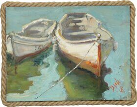 Couple (white boats) (the painting has found an owner)