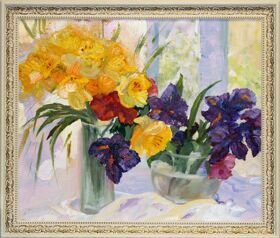 Irises on the window (the painting has found an owner)